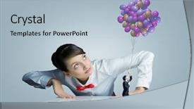  Presentation with what is thing used in looking for far object - Presentation consisting of free boss day - businesswoman looking background and a  colored foreground