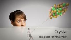  Presentation with what is thing used in looking for far object - Presentation with sexy brunette girl pours ketchup on a brick wall background background and a tawny brown colored foreground