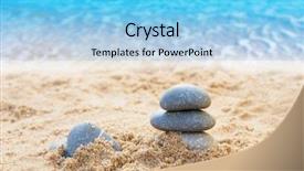  Presentation with buddhism - Slide deck with free buddhism - stone in the sand background and a  colored foreground