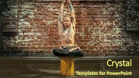  Presentation with buddhism - PPT theme with free buddhism - yoga concept experienced yoga master background and a tawny brown colored foreground