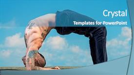  Presentation with sky blue - Theme enhanced with free buddhism - yoga concept experienced yoga master background and a  colored foreground