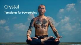  Presentation with blue sky - Beautiful slide deck featuring free buddhism - yoga concept experienced yoga master backdrop and a  colored foreground