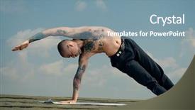  Presentation with blue sky - PPT layouts having free buddhism - yoga concept experienced yoga master background and a  colored foreground