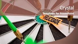  Presentation with health and happiness - Beautiful PPT theme featuring free bullseye - happiness in portuguese backdrop and a  colored foreground