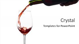  Presentation with tea pouring into glass transparent - Beautiful presentation theme featuring free burgundy - red wine is poured backdrop and a white colored foreground