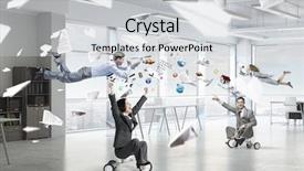  Presentation with office life - Slides having team building free - crazy office life background and a light gray colored foreground