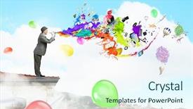  Presentation with comedian - Slides having free carnival - comedian man play fife background and a sky blue colored foreground