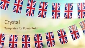  Presentation with flags of the lgbt community - PPT layouts with free carnival - garland of flags on bright background and a soft green colored foreground