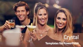  Presentation with visegrad group - Presentation design having free carnival - picture showing group of friends background and a coral colored foreground