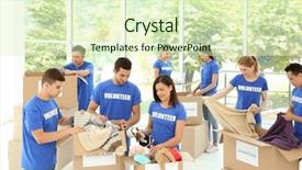  Presentation with teen - Presentation with free charity - team of teen volunteers collecting background and a soft green colored foreground