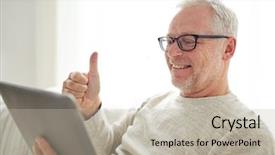  Presentation with iot agriculture technology concept man - Theme enhanced with free chat - technology people gesture and lifestyle background and a mint green colored foreground