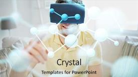  Presentation with virtual technology - Slides enhanced with free chemistry - technology gaming entertainment and people background and a soft green colored foreground