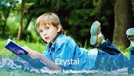  Presentation with children reading - Audience pleasing presentation theme consisting of free children reading - shot of a little boy backdrop and a teal colored foreground