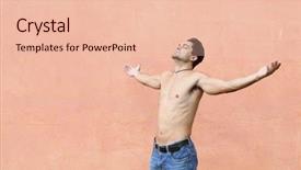  Presentation with black women arm - Colorful presentation enhanced with free christianity - opened arm man backdrop and a lemonade colored foreground