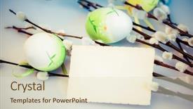  Presentation with christianity - Amazing presentation design having free christianity - pussy-willow and easter eggs backdrop and a soft green colored foreground