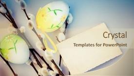  Presentation with christianity - Cool new slide deck with free christianity - pussy-willow and easter eggs backdrop and a soft green colored foreground