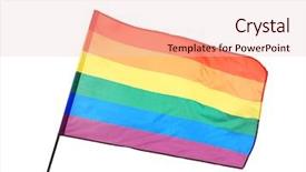  Presentation with gay rainbow flag - Slides having free civilization - rainbow gay flag on white background and a lemonade colored foreground