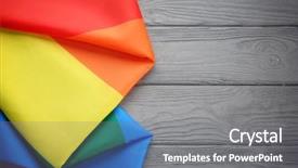  Presentation with gay rainbow flag - PPT layouts having free civilization - rainbow gay flag on wooden background and a gray colored foreground