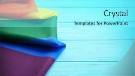  Presentation with gay rainbow flag - Slide deck with free civilization - rainbow gay flag on wooden background and a arctic colored foreground