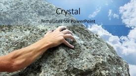  Presentation with rock climber - Presentation design consisting of free clouds designs - rock climber element of design background and a light blue colored foreground