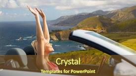  Presentation with road trip signs - Beautiful theme featuring free coasts - travel summer holidays road trip backdrop and a tawny brown colored foreground