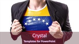  Presentation with venezuela - Slide set with free conflict - businessman stretching suit with venezuela background and a tawny brown colored foreground