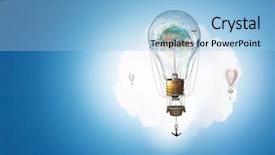  Presentation with flying - Theme featuring free construction - aerostats flying high mixed media background and a light blue colored foreground