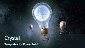  Presentation with flying - Cool new theme with free construction - aerostats flying high mixed media backdrop and a tawny brown colored foreground