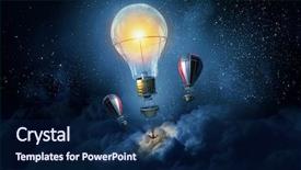  Presentation with flying - Beautiful presentation design featuring free construction - aerostats flying high mixed media backdrop and a navy blue colored foreground