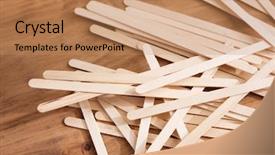 Presentation with craft - Audience pleasing presentation design consisting of free construction - educative craft popsicle sticks backdrop and a coral colored foreground
