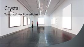  Presentation with free frames - Amazing PPT layouts having free construction - empty frames in gallery backdrop and a light gray colored foreground