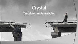  Presentation with overcoming - Theme consisting of free construction - overcoming problems and difficulties mixed background and a gray colored foreground