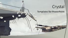  Presentation with overcoming - Theme having free construction - overcoming problems and difficulties mixed background and a light gray colored foreground