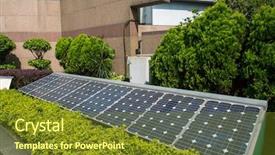  Presentation with solar park - Amazing slides having free construction - solar panels in the park backdrop and a tawny brown colored foreground