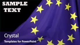  Presentation with european union - Slide deck featuring free continents - european union flag background and a navy blue colored foreground