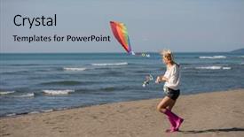  Presentation with black couple having fun - Colorful PPT layouts enhanced with free cruise ship - beautiful young woman having fun backdrop and a  colored foreground