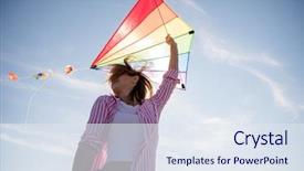  Presentation with fun - Theme consisting of free cruise ship - beautiful young woman having fun background and a sky blue colored foreground