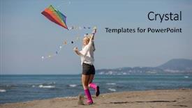  Presentation with fun - Beautiful theme featuring free cruise ship - beautiful young woman having fun backdrop and a  colored foreground
