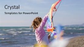  Presentation with kite - Cool new presentation with free cruise ship - beautiful young woman holding backdrop and a  colored foreground