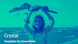  Presentation with beautiful young woman getting face - Audience pleasing PPT layouts consisting of free cruise ship - beautiful young woman holding backdrop and a  colored foreground