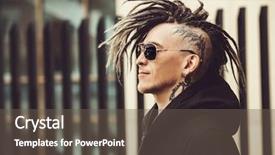  Presentation with punk - Slide set with free culture - portrait of a punk man background and a tawny brown colored foreground