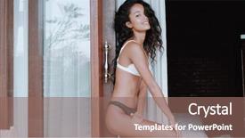  Presentation with okra or lady s finger - Slide deck enhanced with free curtain - beautiful sexy lady in lingerie background and a violet colored foreground