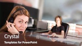  Presentation with doctor office call center - Colorful slides enhanced with radiation logo - ration warning sing icons backdrop and a mint green colored foreground