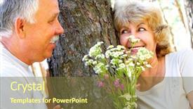  Presentation with college education happy smiling - Presentation design having free dentistry - smiling happy elderly couple background and a tawny brown colored foreground