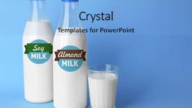  Presentation with soy milk - PPT layouts having milk and glass on blue background and a light blue colored foreground