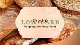  Presentation with frame - Slides enhanced with free healthcare templates - text low-carb on wooden frame background and a lemonade colored foreground