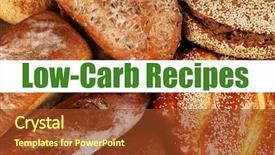  Presentation with fat low carb keto ketogenic - PPT theme consisting of free healthcare templates - text low-carb recipes on bread background and a red colored foreground