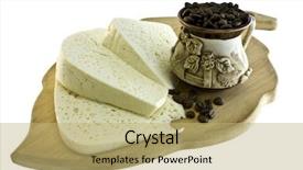  Presentation with coffee beans - Presentation theme featuring free digestive - cofee beans spilled from coffee background and a  colored foreground