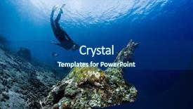  Presentation with free culture indonesia - PPT layouts consisting of free diver exploring the underwater background and a ocean colored foreground