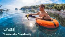  Presentation with divers - PPT layouts with free divers training static breath background and a  colored foreground